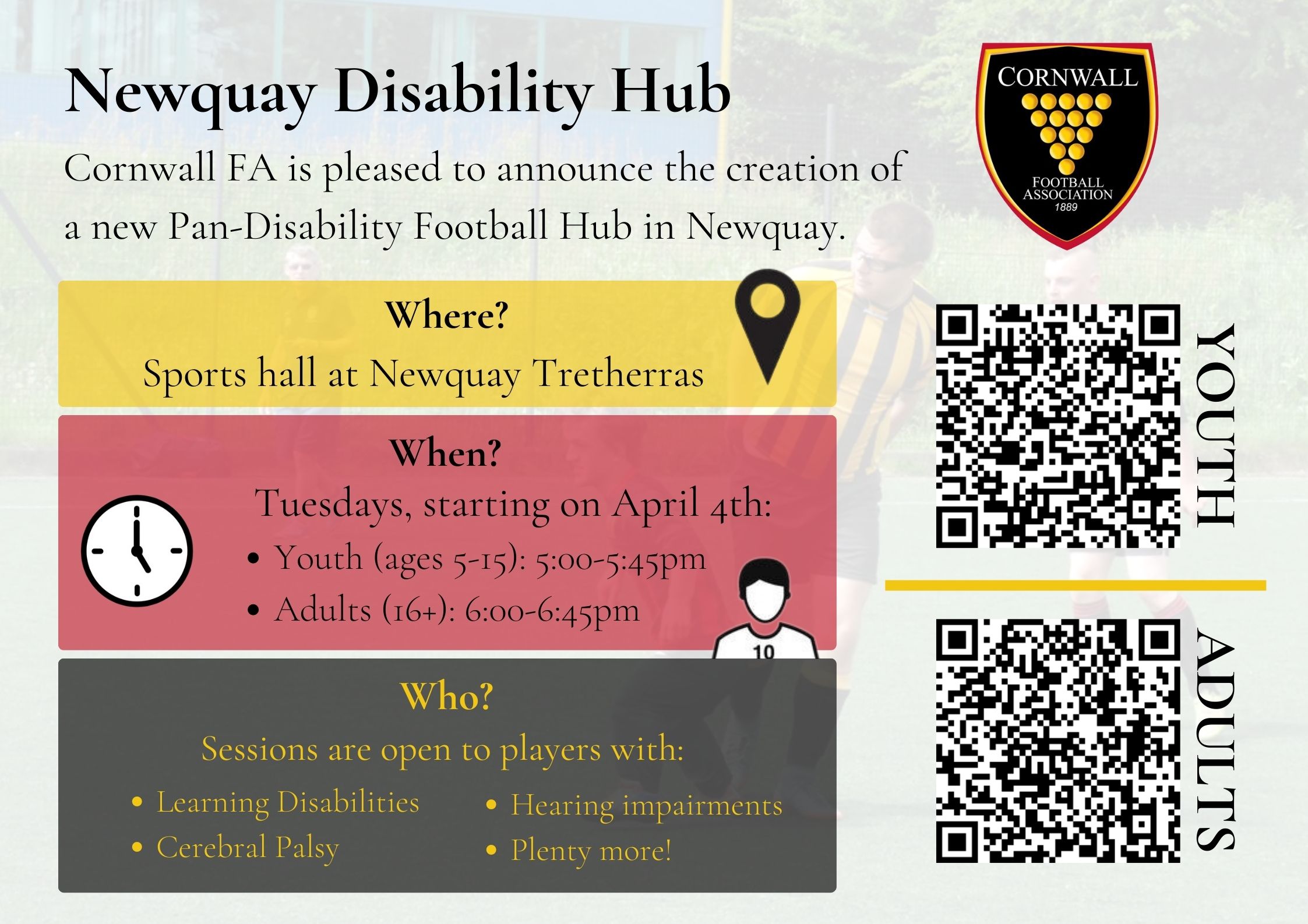 Doubletrees School - Disability Football Hub. Starts 04.04.23